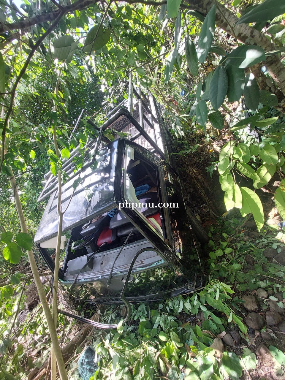 Pic Up Masuk Jurang, Supir dan Penumpang Selamat