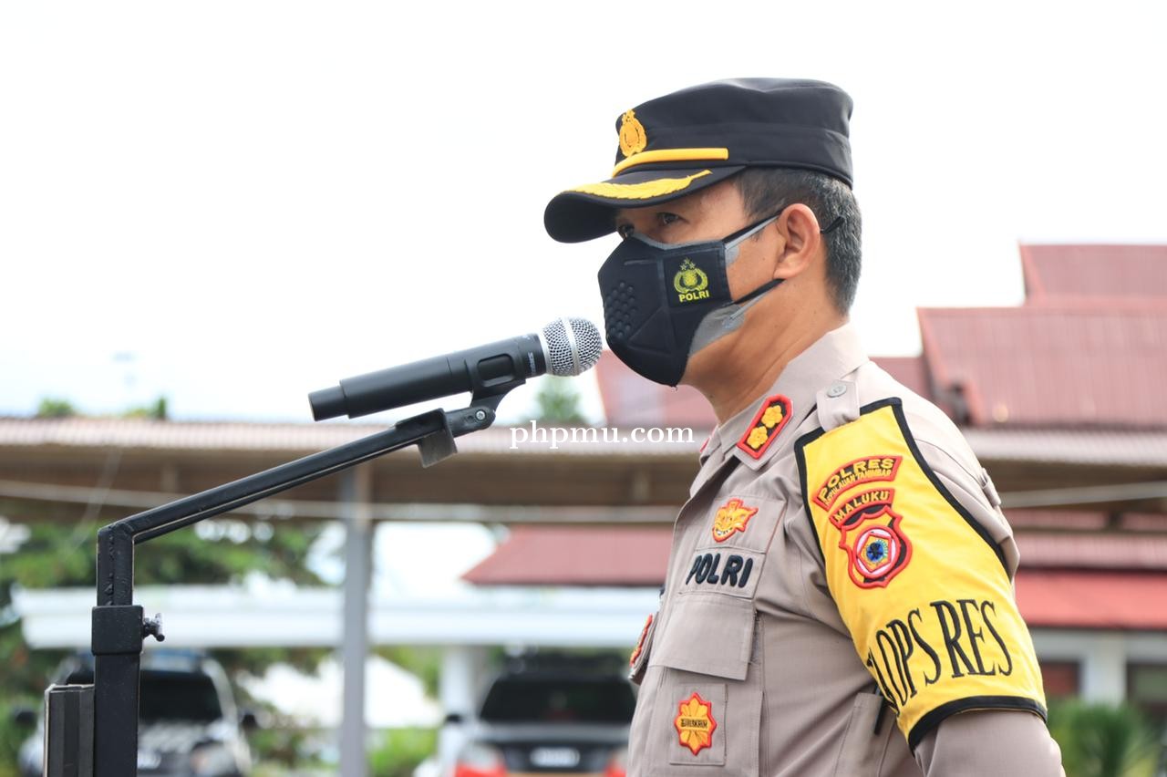 Antisipasi Unjuk Rasa Polres Kepulauan Tanimbar Gelar Apel Kesiapan. 